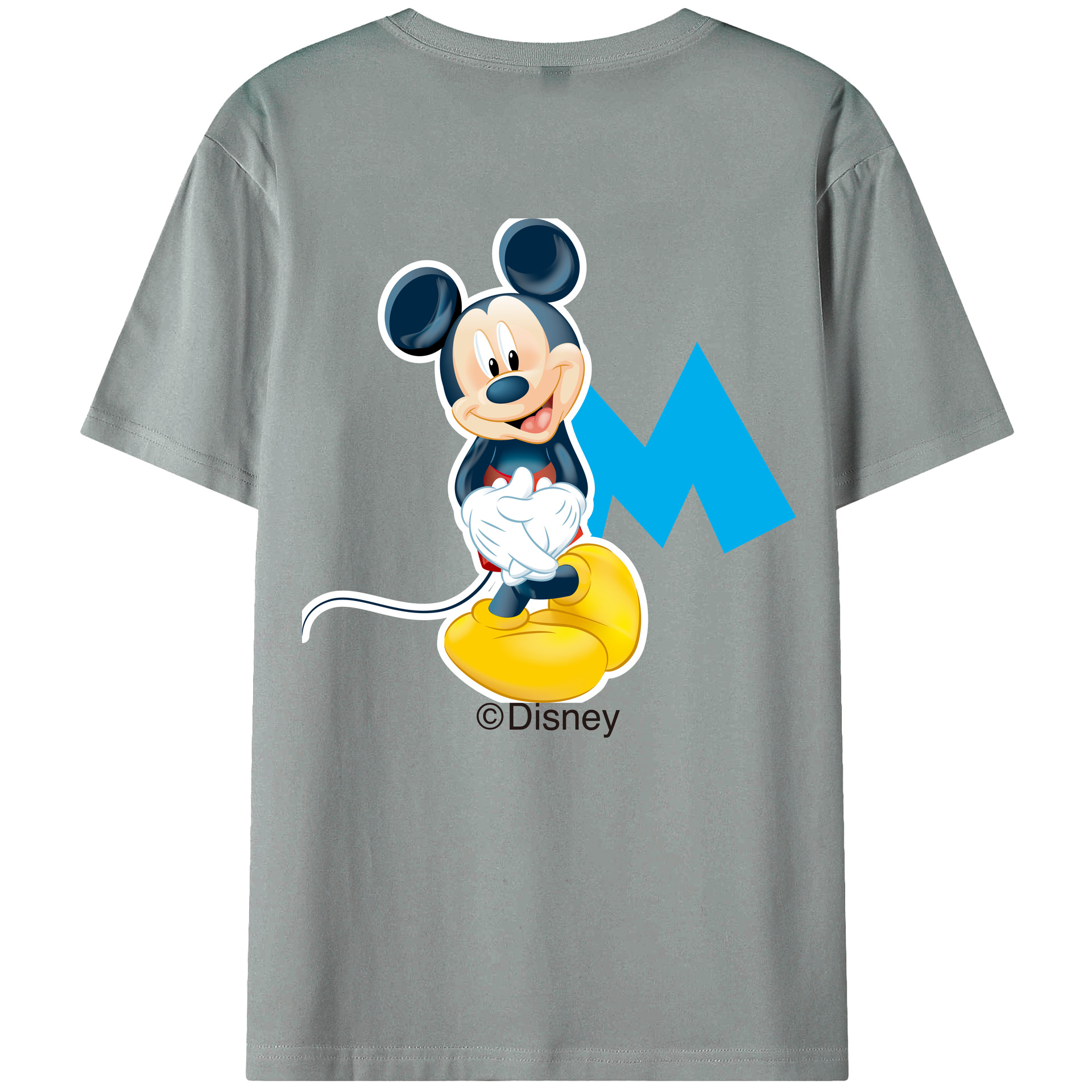 ミッキーマウス Mickey Mouse 綿100％ メンズ半袖Tシャツ（バックプリント） 通気性
